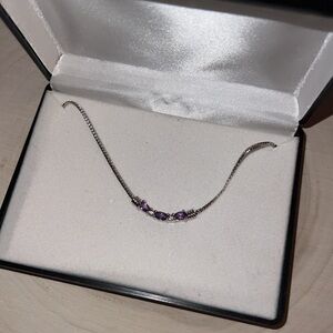 Amethyst Necklace Sterling Silver new in box